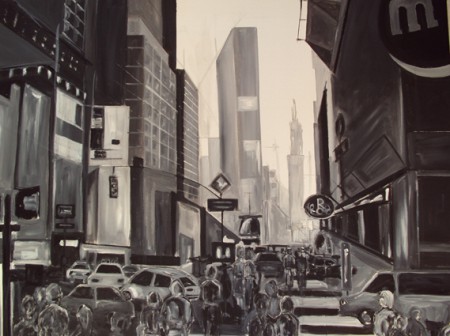 “City 1” acrilico su tela 100x80